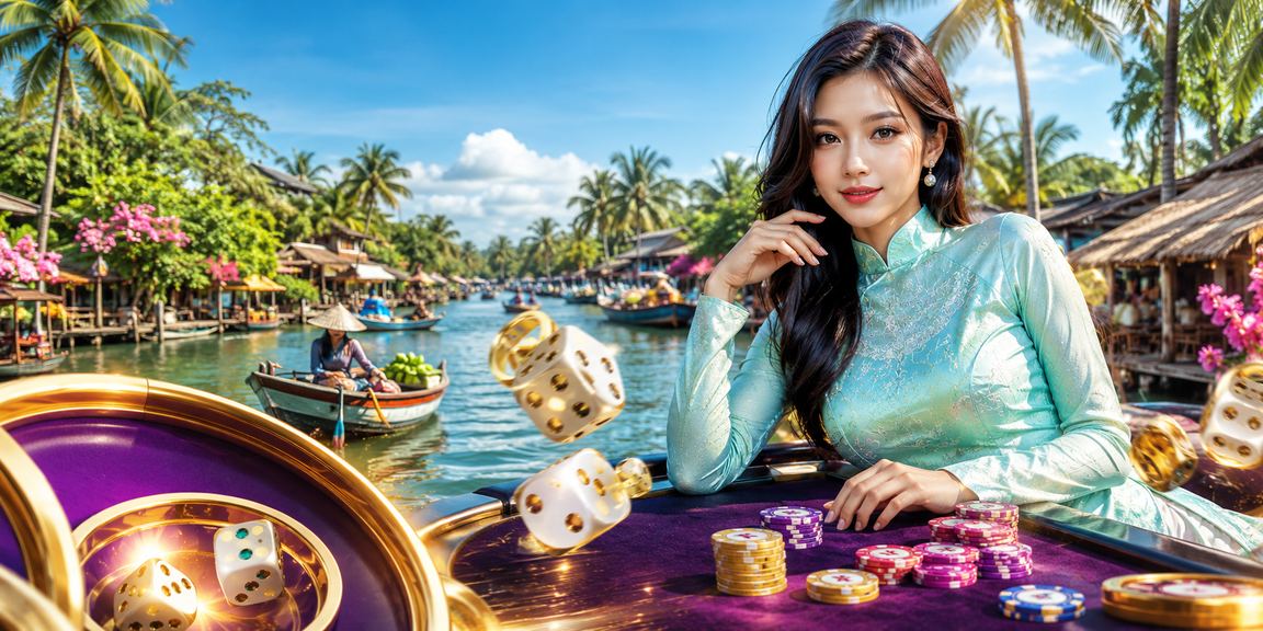 Người chơi Tài Xỉu với xúc xắc tại vùng Mekong trong trang phục áo dài